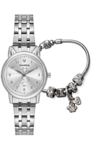 Kit Relógio Mondaine Feminino Prata com Pulseira Charm 32990L0MKNE2