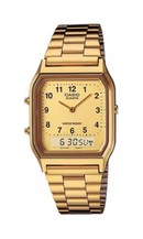 Relógio Casio Vintage Dourado Digital Analógico AQ-230GA-9BMQ