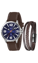 Relógio Lince Masculino MRPM009L46 Prata Silicone Azul 46mm 50M