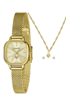 Relógio Lince Feminino Dourado Kit LQGM078L23 K0L5