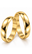 Par de Alianças de Ouro 18K 3,8mm Curvadas