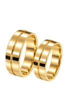 Par de Alianças de Ouro 18K com Frisos 4,2mm