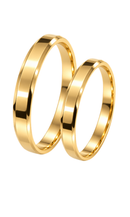 Par de Alianças de Ouro 18K Facetadas 3,6mm