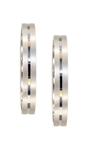 Par de Alianças de Prata Linha Contorno 2,7mm